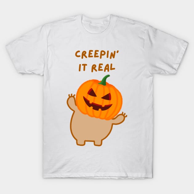 Keeping It Real Halloween Pumpkin Head Sloth T-Shirt by theslothinme